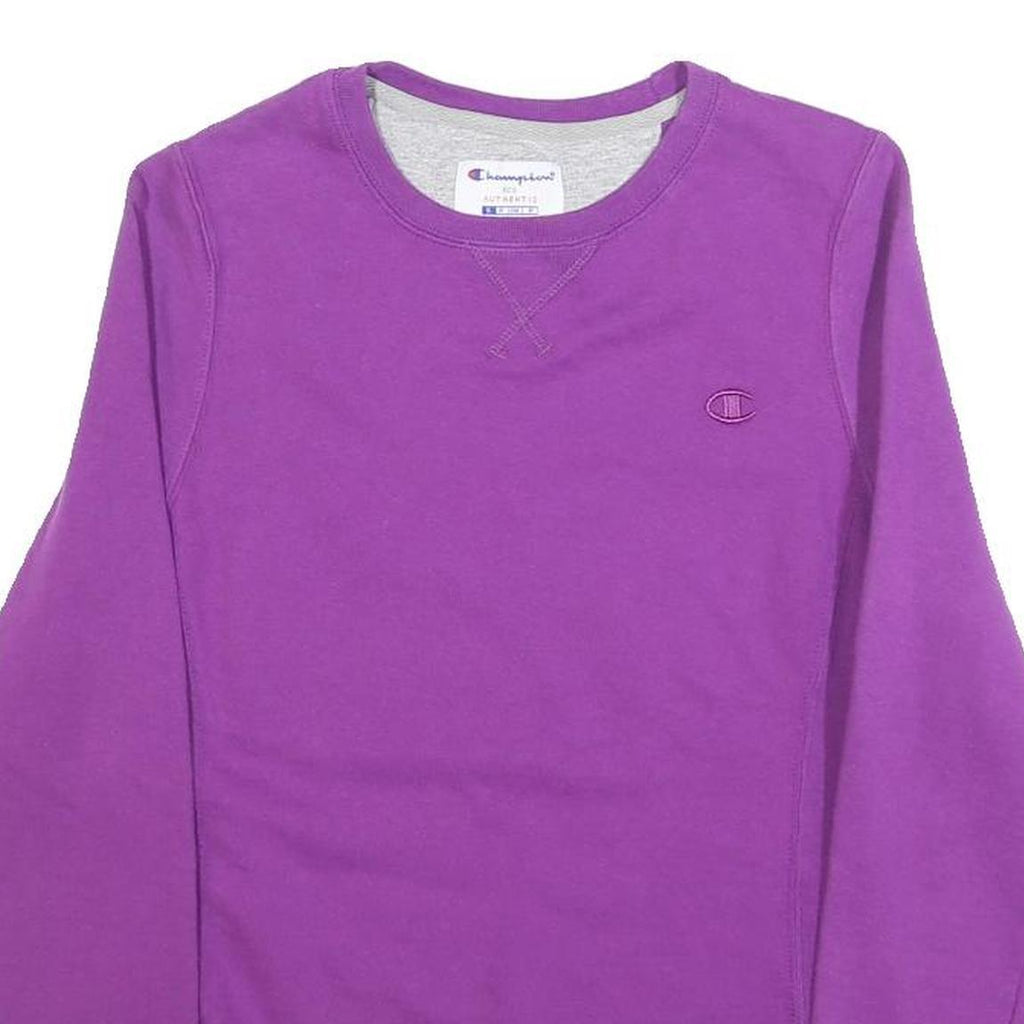 CHAMPION Womens Purple Crew Neck S Cotton Casual Lightweight Sweatshirt