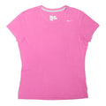 NIKE Womens Pink Dri-Fit Cotton Tee T-Shirt M Short Sleeve Crew Neck Sportswear