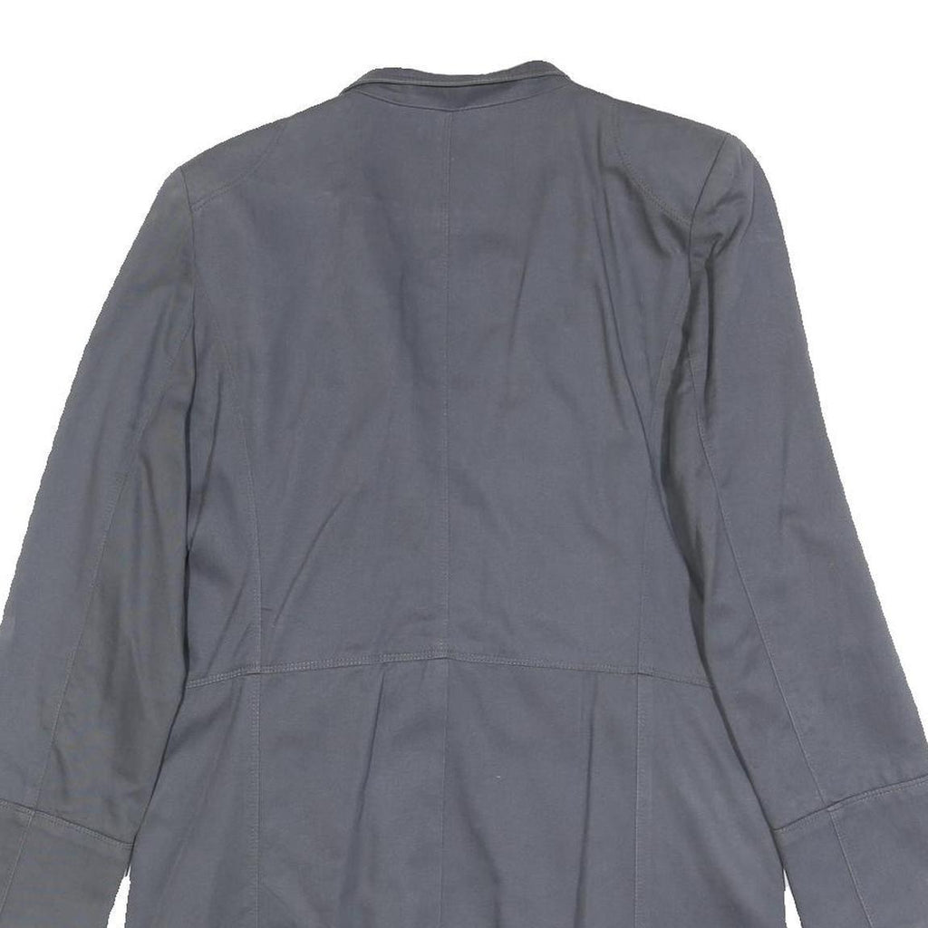 SANDRO Womens Grey Cotton Military Jacket S Woven Button Detail Stylish