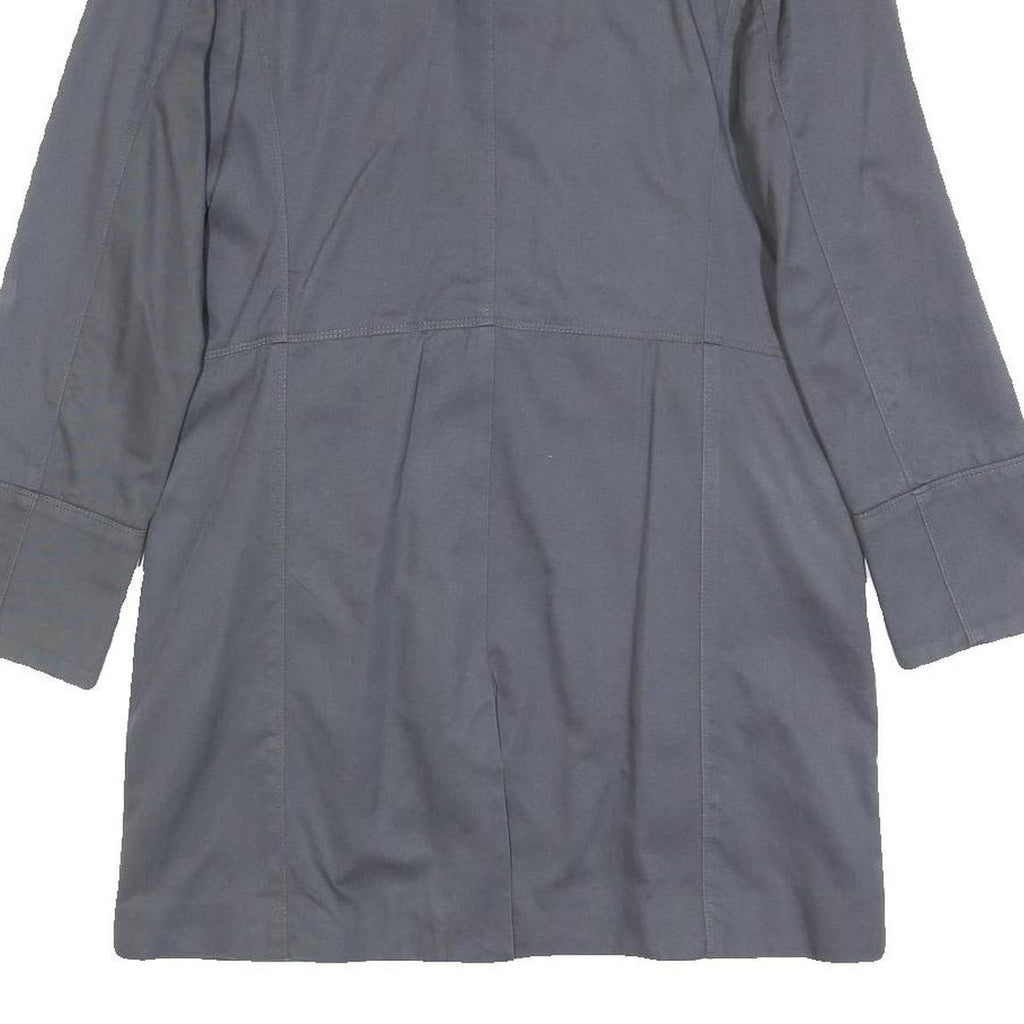 SANDRO Womens Grey Cotton Military Jacket S Woven Button Detail Stylish