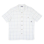 PATAGONIA Mens White & Blue Pattern Shirt L Cotton Casual Button-Up Summer