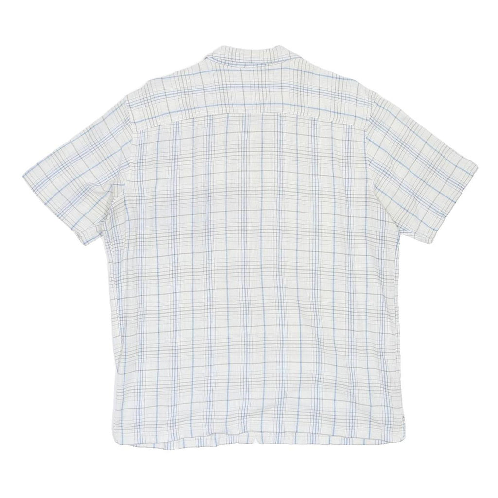 PATAGONIA Mens White & Blue Pattern Shirt L Cotton Casual Button-Up Summer