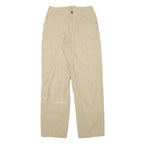 Beige Womens Regular Fit Cargo Trousers W26 L29 Cotton Blend Zip Closure