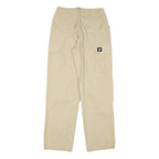 Beige Womens Regular Fit Cargo Trousers W26 L29 Cotton Blend Zip Closure