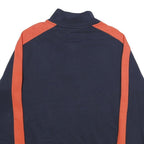 CHAMPION Mens Navy & Orange 1/4 Zip Sweatshirt L Cotton Blend Casual Pullover