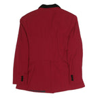 DKNY Womens Red & Black Classic Tailored Rayon Jacket UK 10 Button Collar