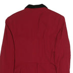 DKNY Womens Red & Black Classic Tailored Rayon Jacket UK 10 Button Collar