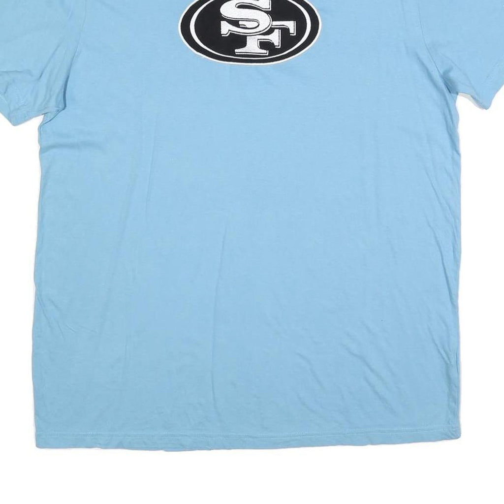 NFL Mens Blue Black SF Logo Graphic T-Shirt L Short Sleeve Crew Neck
