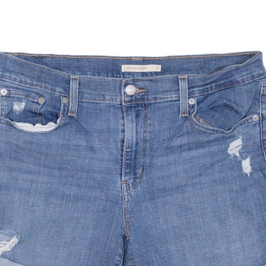 LEVI'S Mid Length Womens Denim Shorts Blue W32