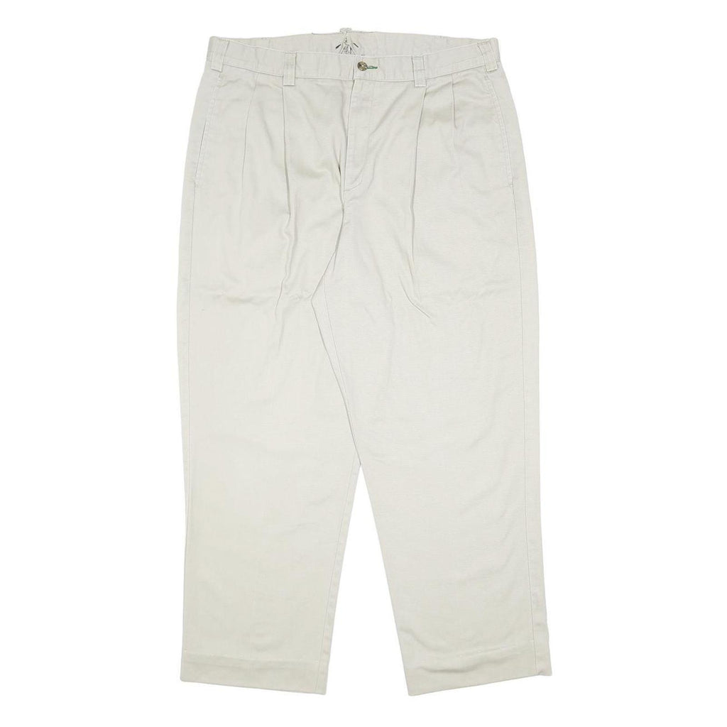 TOMMY HILFIGER Mens Cotton Beige Relaxed Straight Trousers W34 L28 Casual Wear