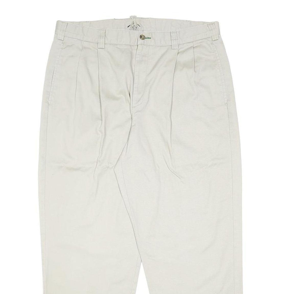 TOMMY HILFIGER Mens Cotton Beige Relaxed Straight Trousers W34 L28 Casual Wear