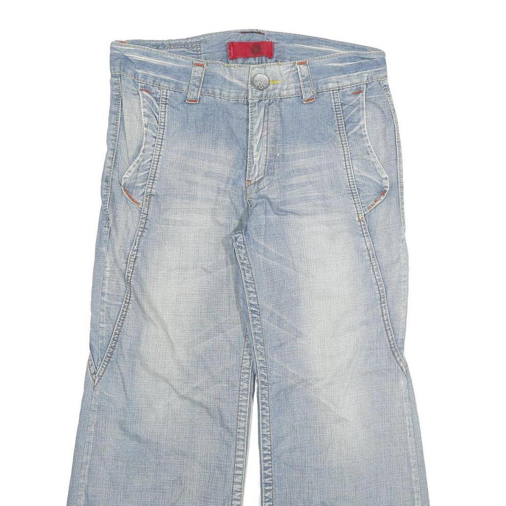 OLD ARMY Womens Jeans Blue Relaxed Wide-Leg Denim Light W32 L26 Stylish