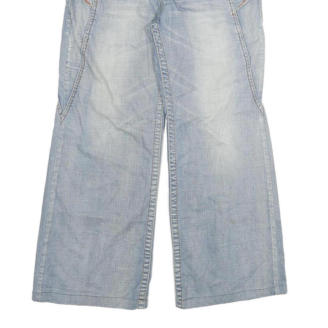 OLD ARMY Womens Jeans Blue Relaxed Wide-Leg Denim Light W32 L26 Stylish