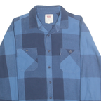 LEVI'S Mens Blue Check Shirt M Casual Pattern Button Front Comfortable Cotton