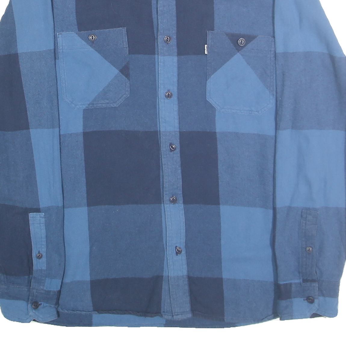 LEVI'S Mens Blue Check Shirt M Casual Pattern Button Front Comfortable Cotton
