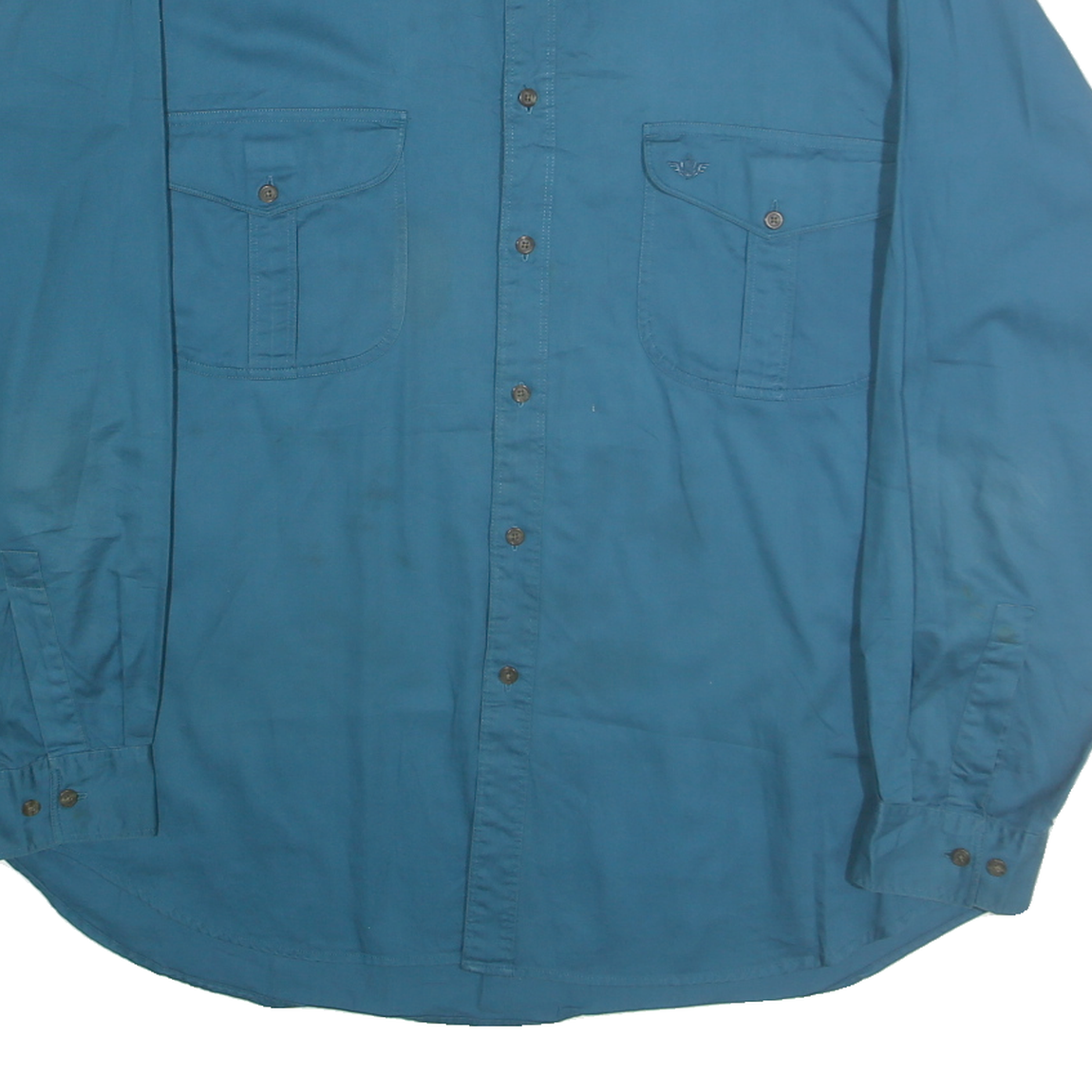 DOCKERS Mens Blue Shirt XL Button-Down Collar Cotton Casual Pocketed Long Sleeve