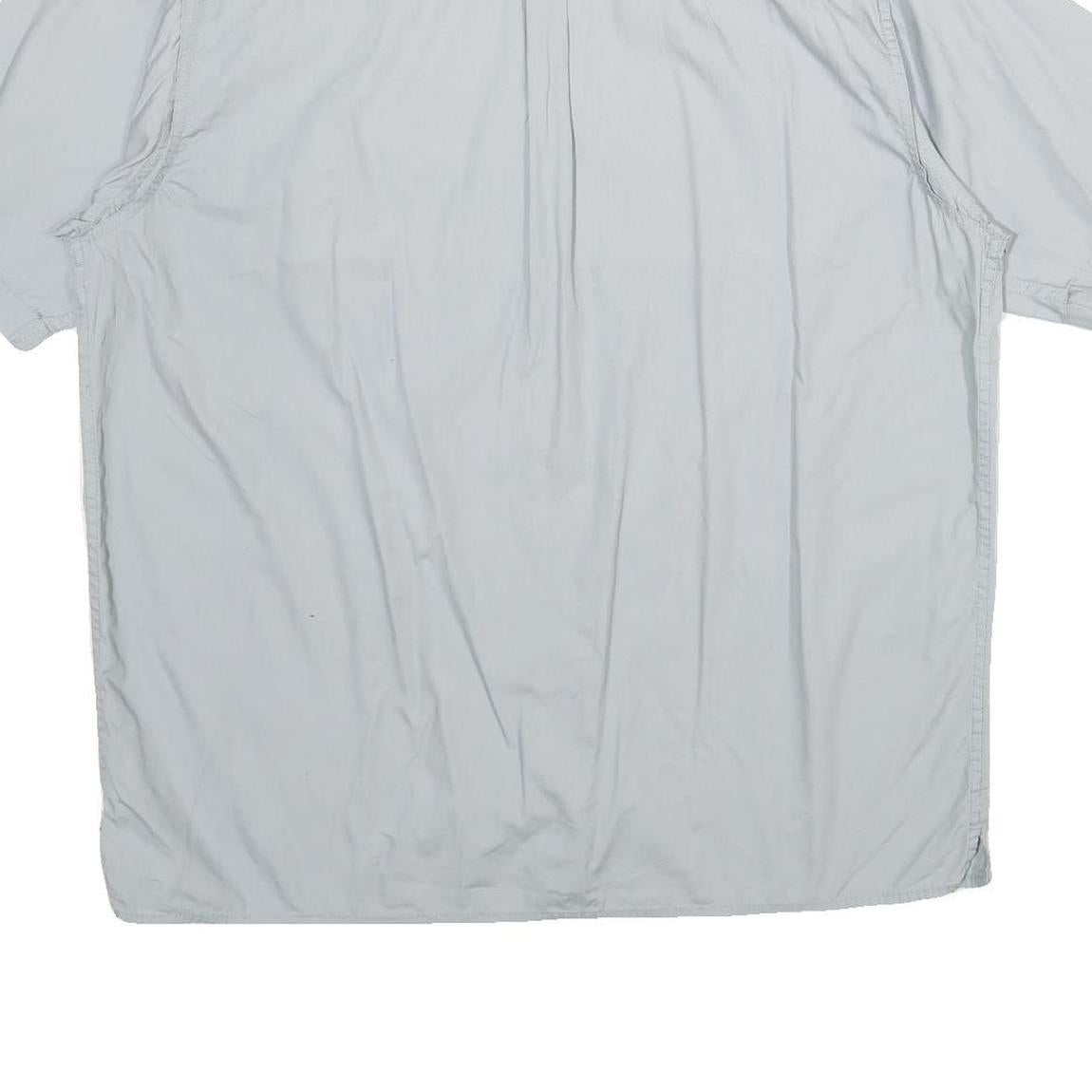 WRANGLER Mens Light Grey Cotton Shirt L Casual Short Sleeve Button Shirt