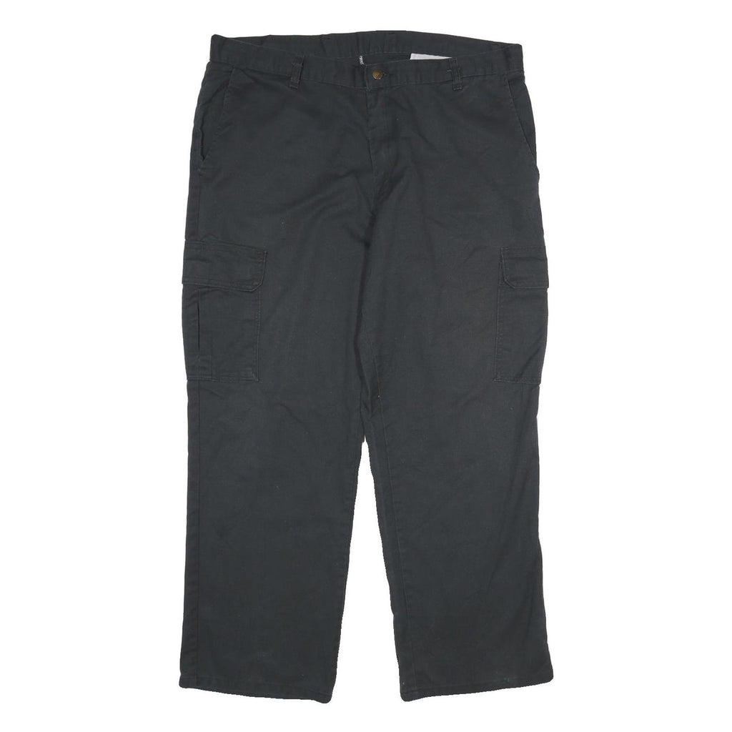 DICKIES Mens Cotton Black Regular Straight Trousers W38 L30 Work Cargo Pants