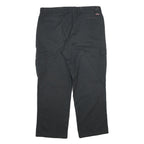 DICKIES Mens Cotton Black Regular Straight Trousers W38 L30 Work Cargo Pants