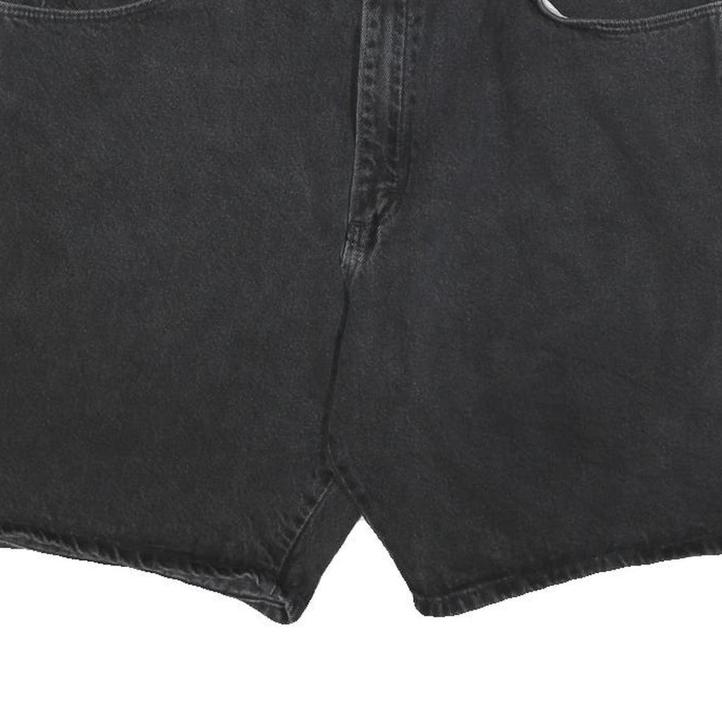 WRANGLER Mens Black Denim Shorts 2XL W40 Classic Fit Cotton Casual