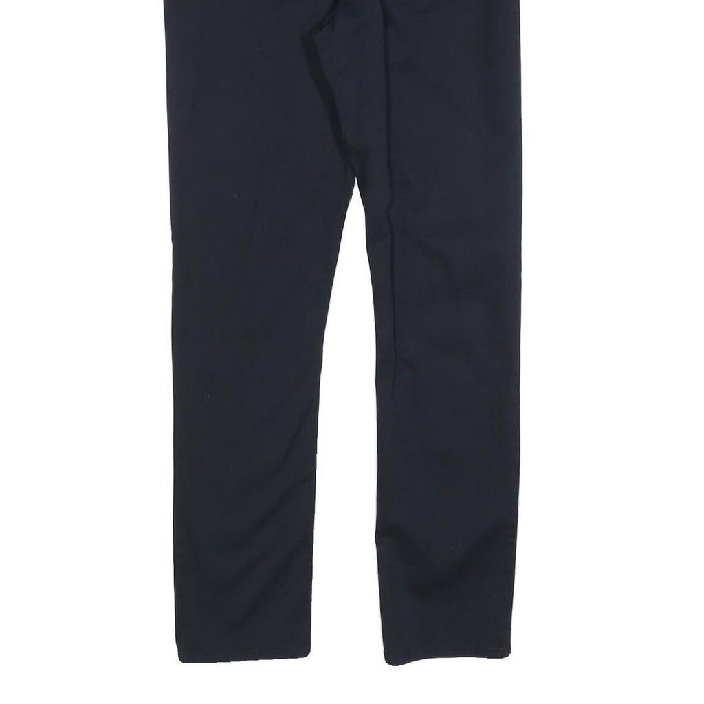 H&M Mens Cotton Blend Navy Slim Straight Trousers W31 L31 Casual Wear