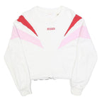 LEVI'S Womens White & Red & Pink Sweatshirt Crew Neck XS Cotton Blend Casual