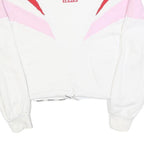 LEVI'S Womens White & Red & Pink Sweatshirt Crew Neck XS Cotton Blend Casual