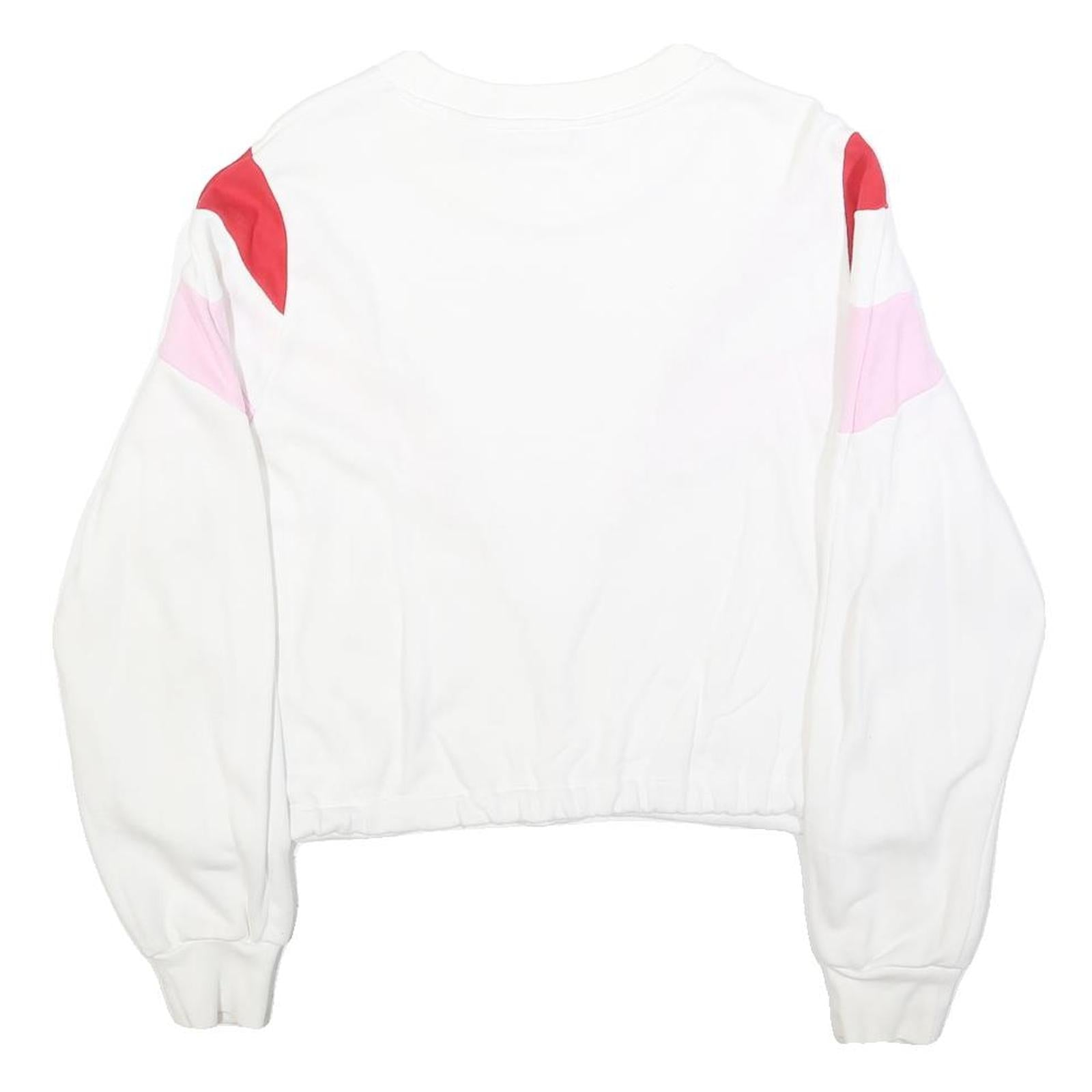 LEVI'S Womens White & Red & Pink Sweatshirt Crew Neck XS Cotton Blend Casual