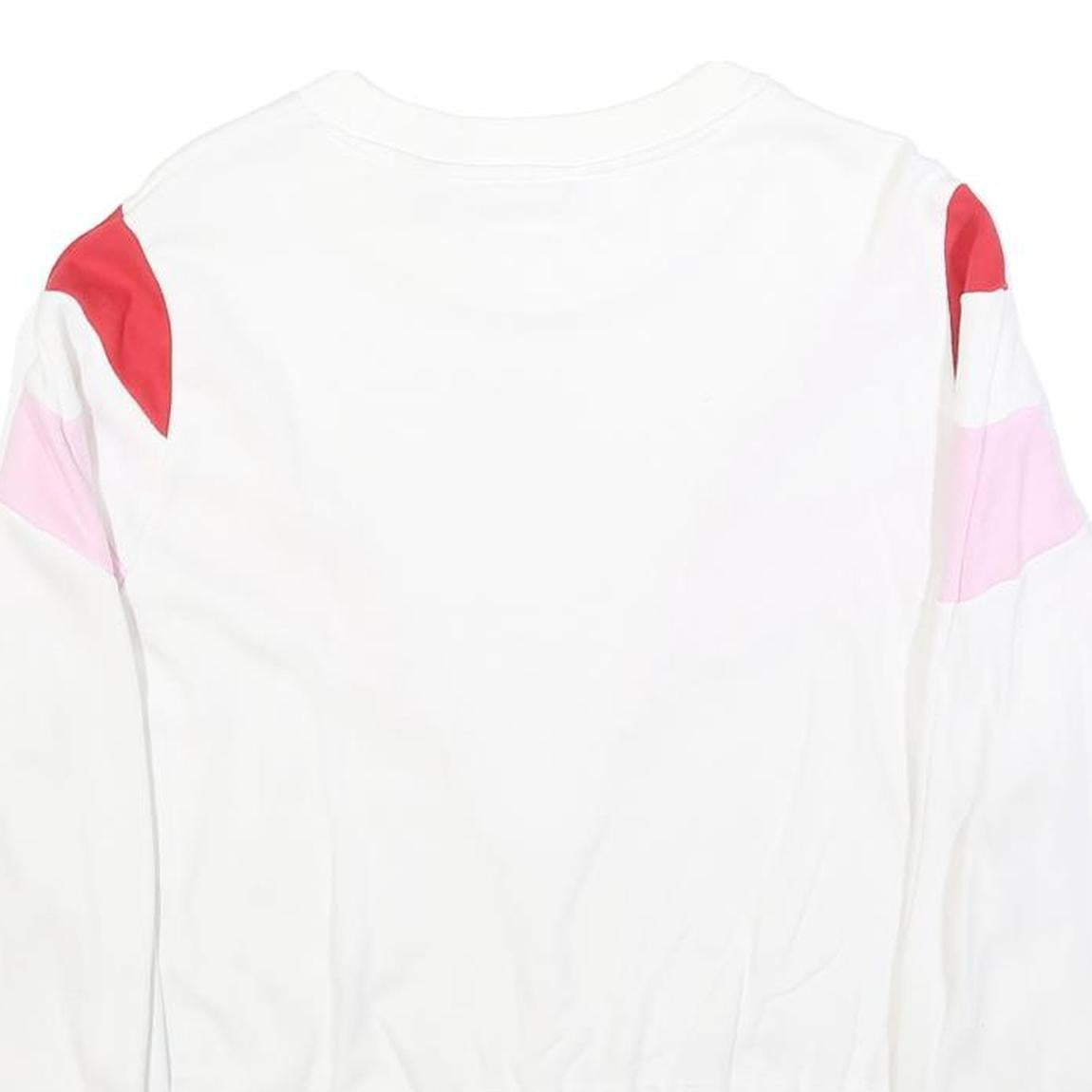 LEVI'S Womens White & Red & Pink Sweatshirt Crew Neck XS Cotton Blend Casual