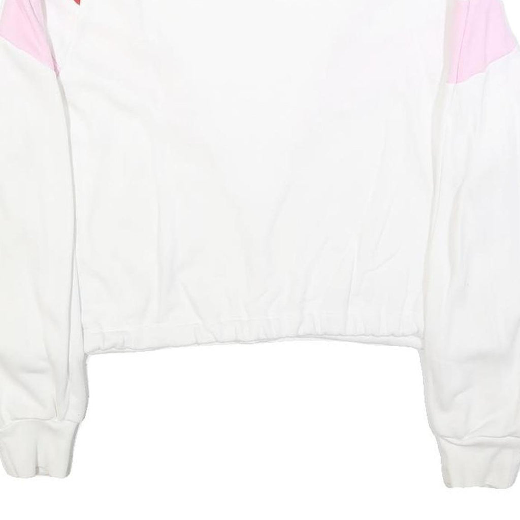 LEVI'S Womens White & Red & Pink Sweatshirt Crew Neck XS Cotton Blend Casual