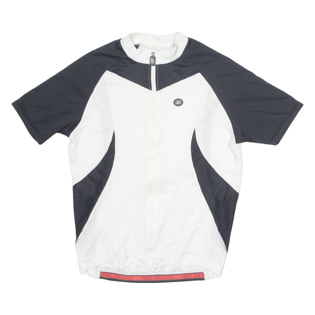 TEAM+ Cycling Mens Jersey White 1/4 Zip M