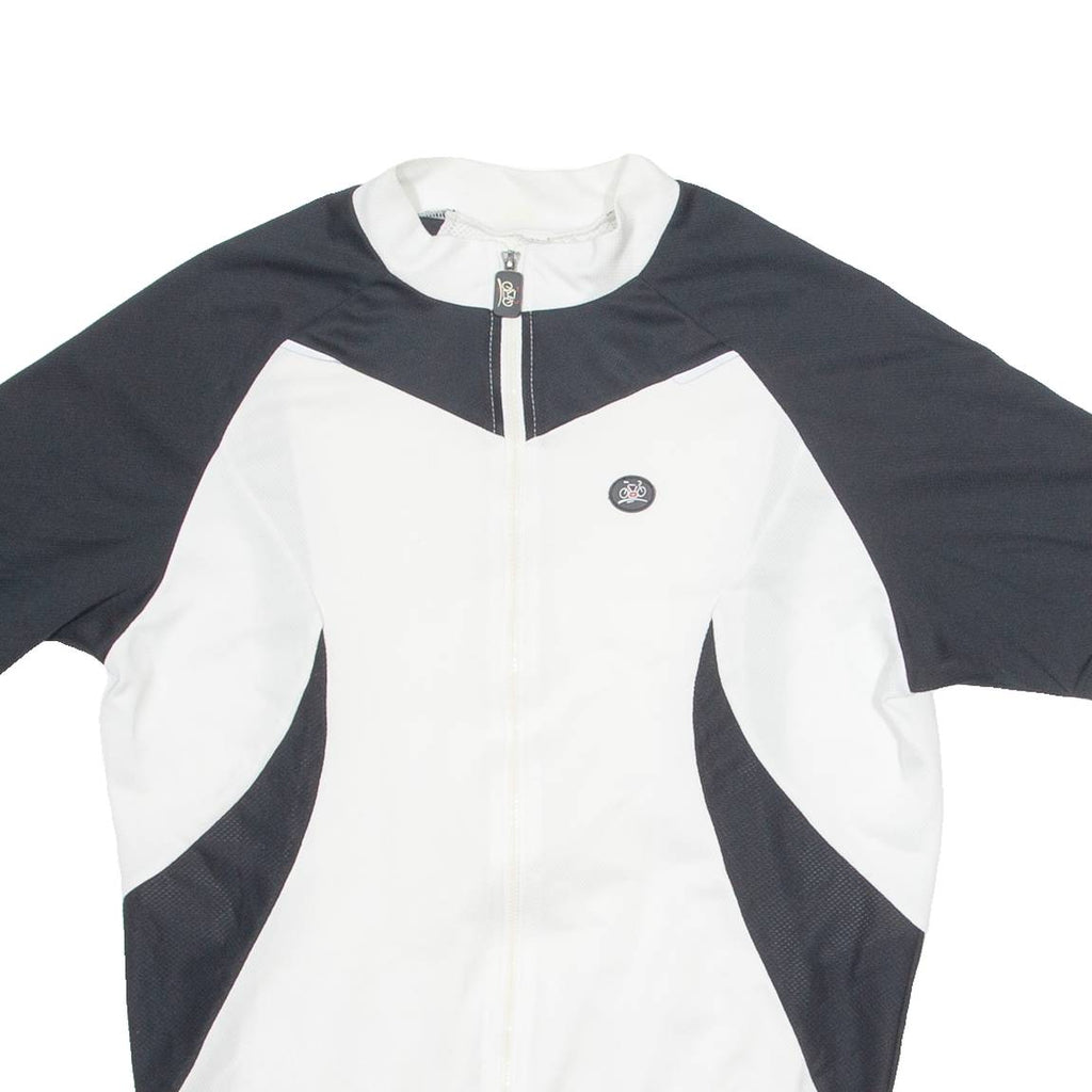 TEAM+ Cycling Mens Jersey White 1/4 Zip M