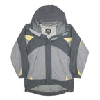 HELLY HANSEN Mens Grey Yellow Outdoor Jacket S Nylon Colourblock Zip Hooded