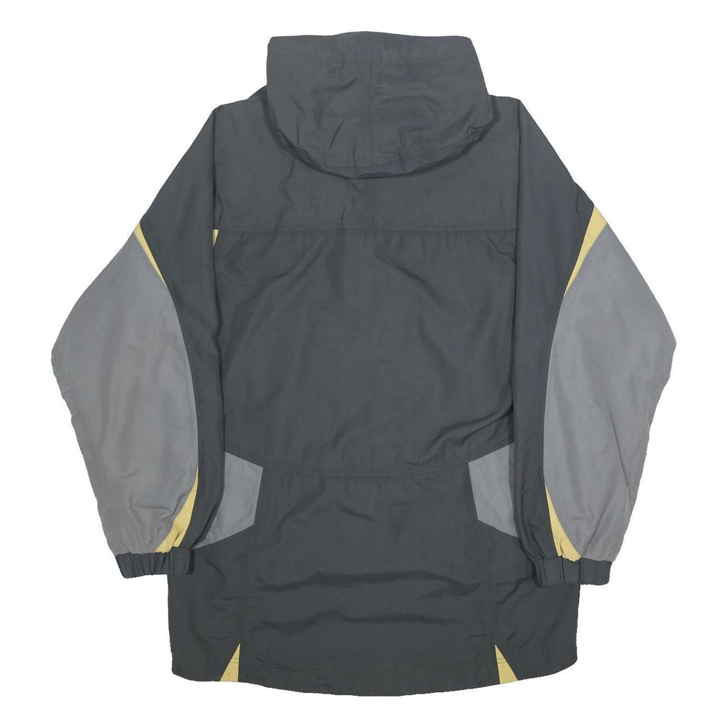 HELLY HANSEN Mens Grey Yellow Outdoor Jacket S Nylon Colourblock Zip Hooded