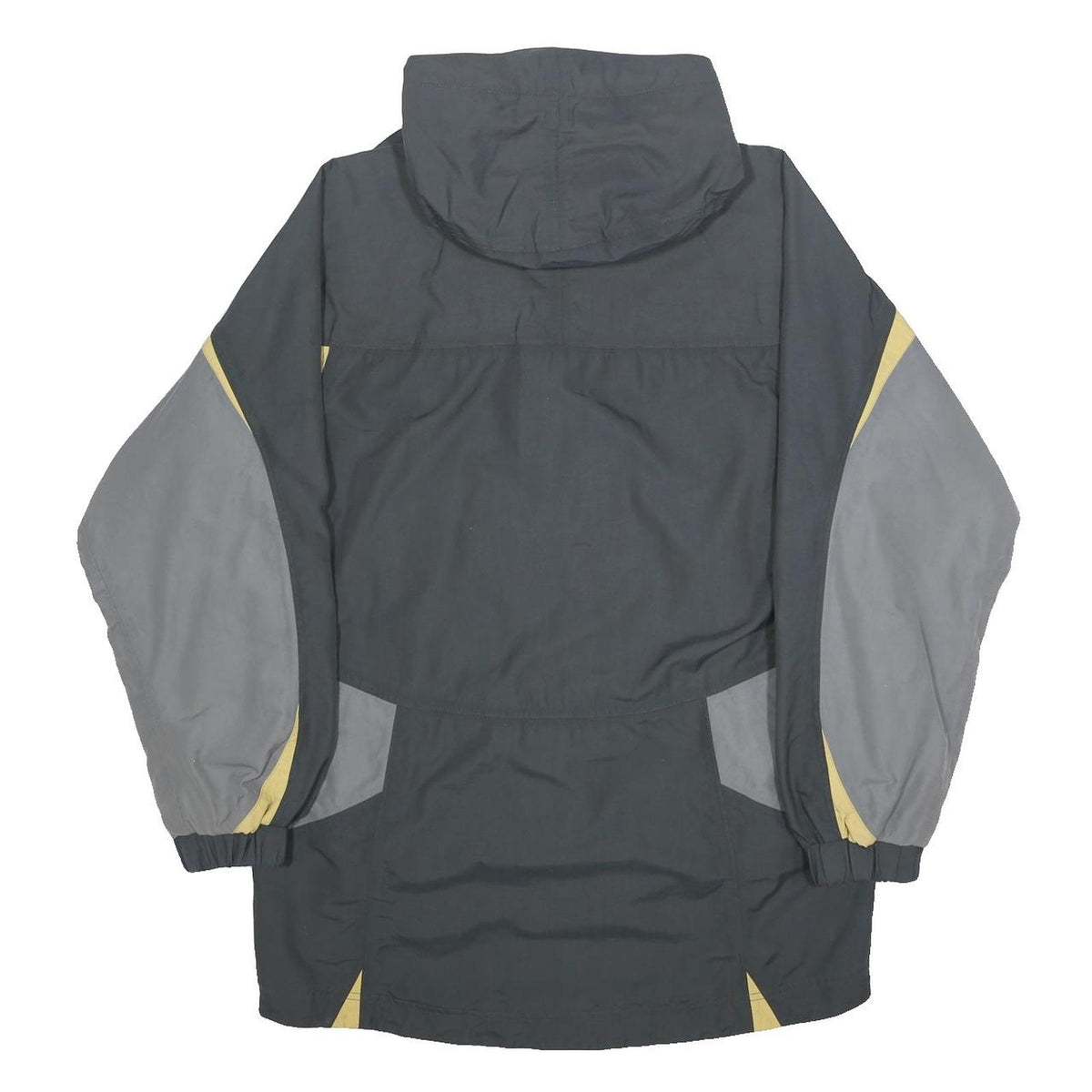 HELLY HANSEN Mens Grey Yellow Outdoor Jacket S Nylon Colourblock Zip Hooded