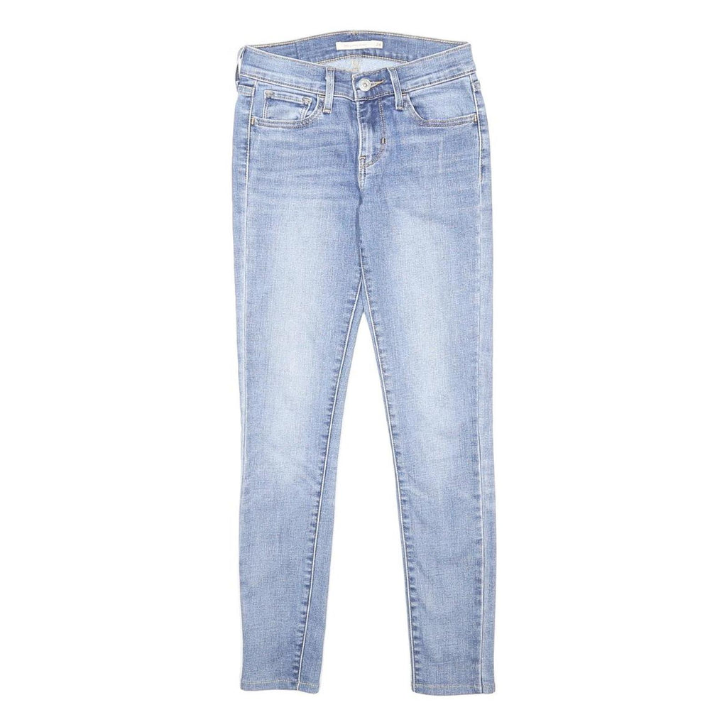LEVI'S 710 Womens Slim Light Blue Denim Jeans W24 L27 Zip Cotton Blend