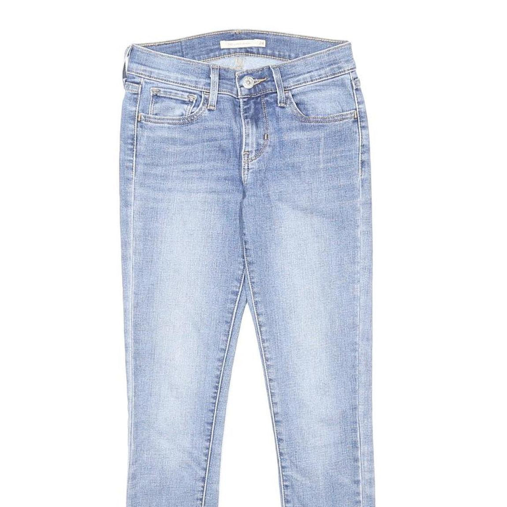 LEVI'S 710 Womens Slim Light Blue Denim Jeans W24 L27 Zip Cotton Blend