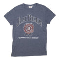 JIM BEAM Mens Blue Graphic T-Shirt S Short Sleeve Crew Neck Cotton Blend
