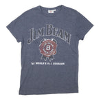 JIM BEAM Mens Blue Graphic T-Shirt S Short Sleeve Crew Neck Cotton Blend