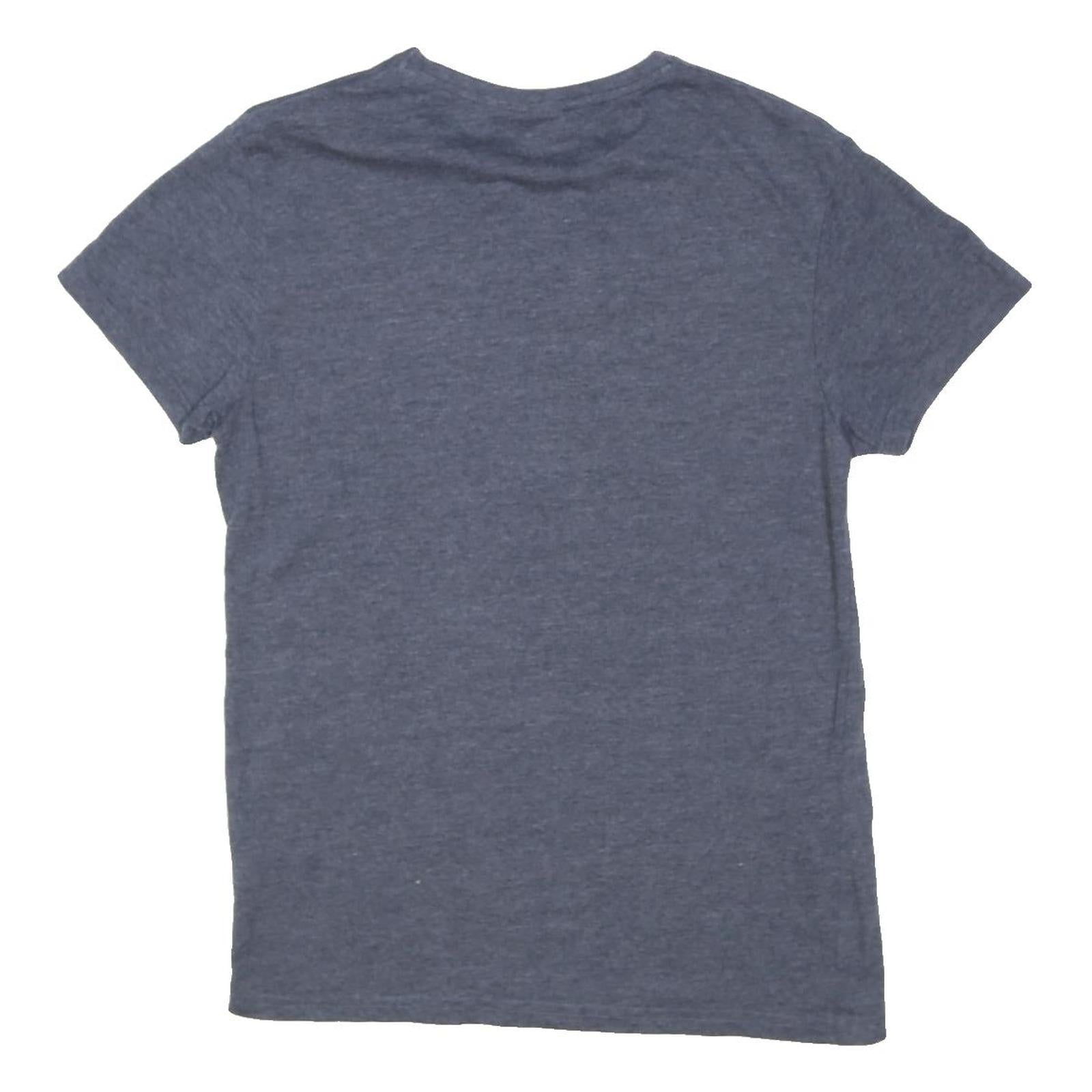 JIM BEAM Mens Blue Graphic T-Shirt S Short Sleeve Crew Neck Cotton Blend
