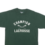 CHAMPION Mens Green Lacrosse Graphic T-Shirt M Short Sleeve Crew Neck Cotton