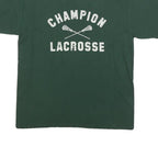 CHAMPION Mens Green Lacrosse Graphic T-Shirt M Short Sleeve Crew Neck Cotton