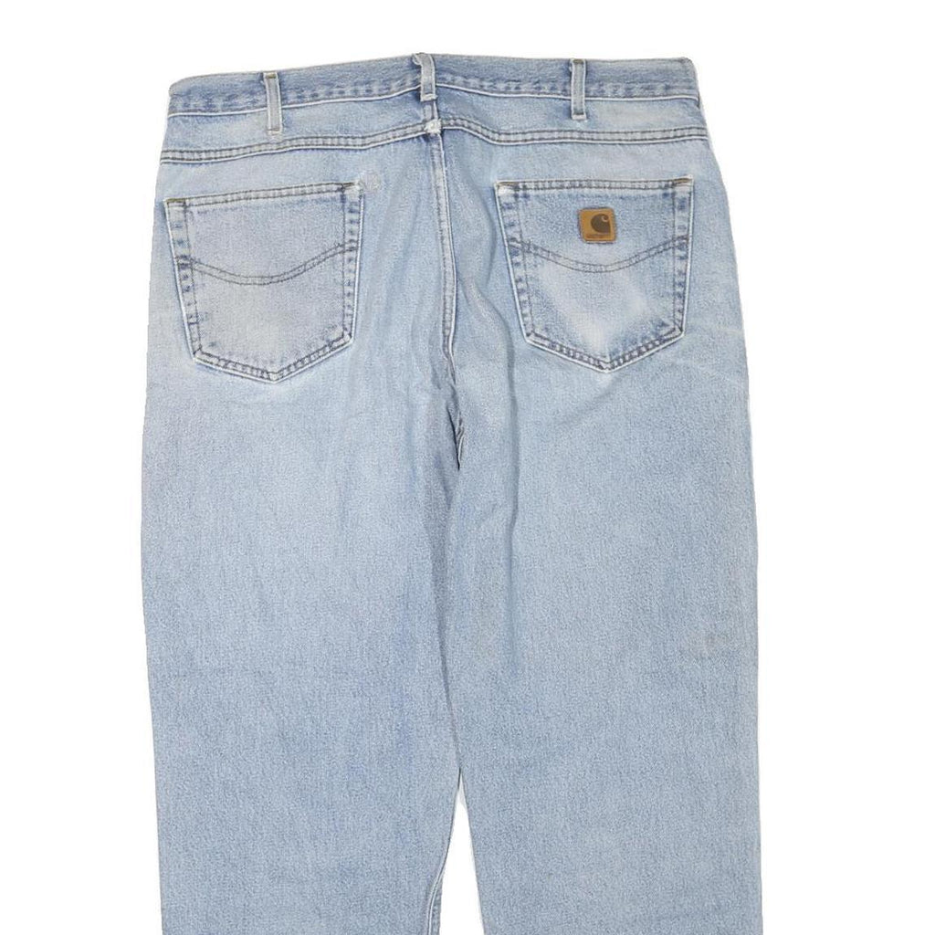 CARHARTT Mens Regular Fit Blue Denim Jeans W38 L29 Relaxed Cotton Blend Zip