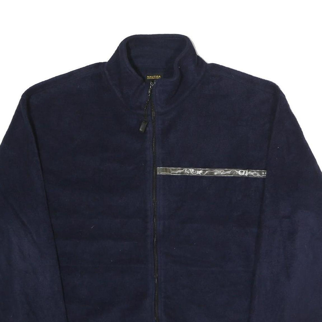 NAUTICA Mens Navy Blue Polyester Jacket L Zip Plain Casual Outdoor