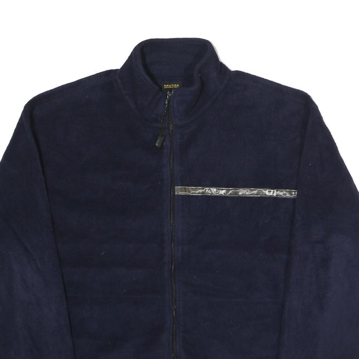 NAUTICA Mens Navy Blue Polyester Jacket L Zip Plain Casual Outdoor