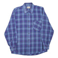 CROWN BY CORONA Mens Blue Plaid Shirt M Cotton Blend Casual Long Sleeve
