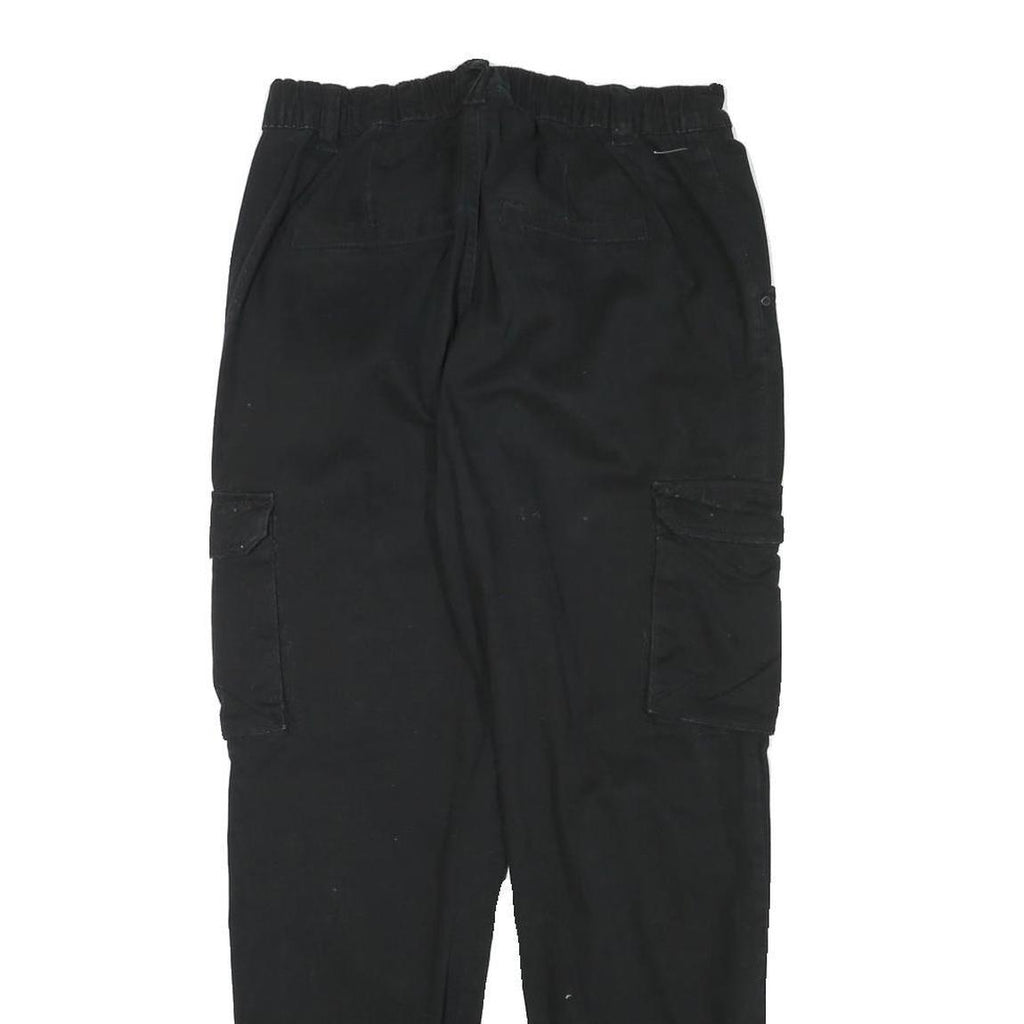 FB SISTER Womens Black Relaxed Cargo Trousers W28 L27 Cotton Blend Zip