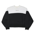 CHAMPION Womens Black & White Sweatshirt Crew Neck S Cotton Blend Casual