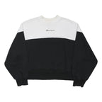CHAMPION Womens Black & White Sweatshirt Crew Neck S Cotton Blend Casual
