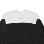CHAMPION Womens Black & White Sweatshirt Crew Neck S Cotton Blend Casual